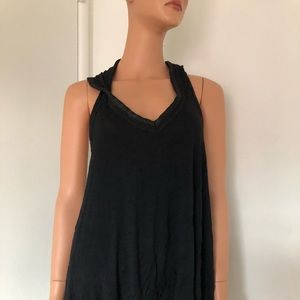 Hooded Dress with a Lowcut Back